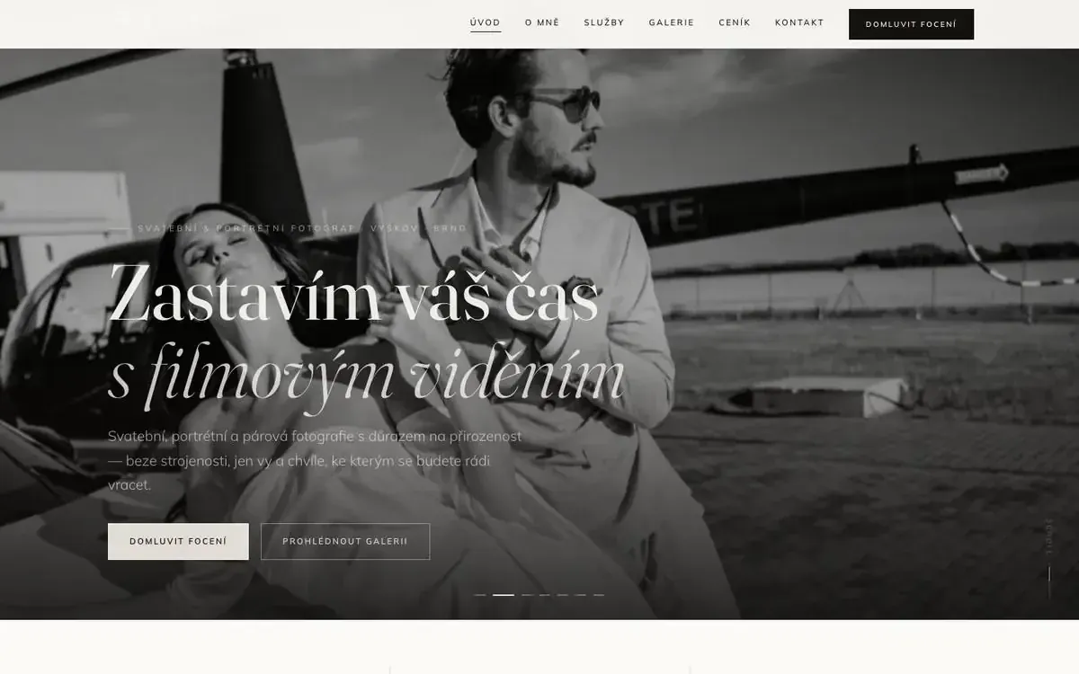 Web Jakub Machala – úvodní stránka