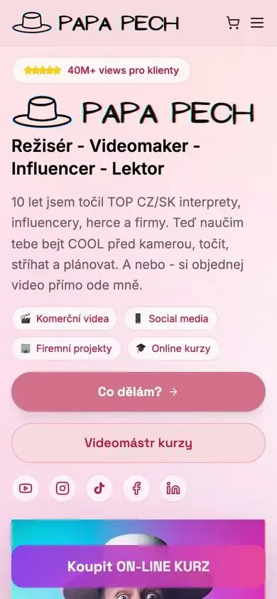 Web Papa Pech na mobilu